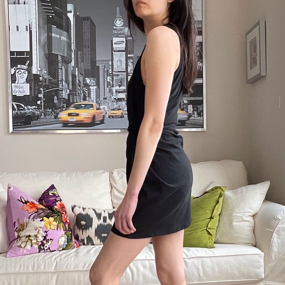 Alexander Wang T black tank dress with twist waist detail - Picture 5 of 7